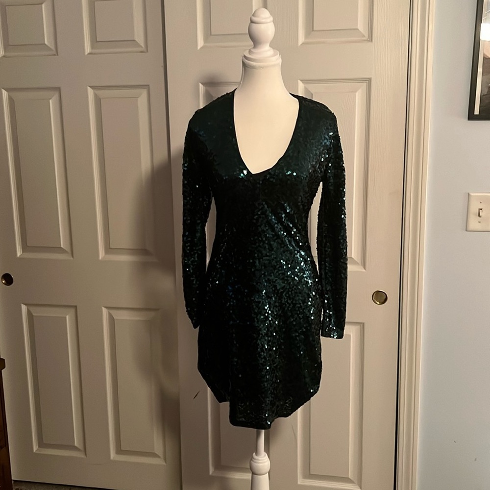 Gorgeous, long sleeve, sequined dress